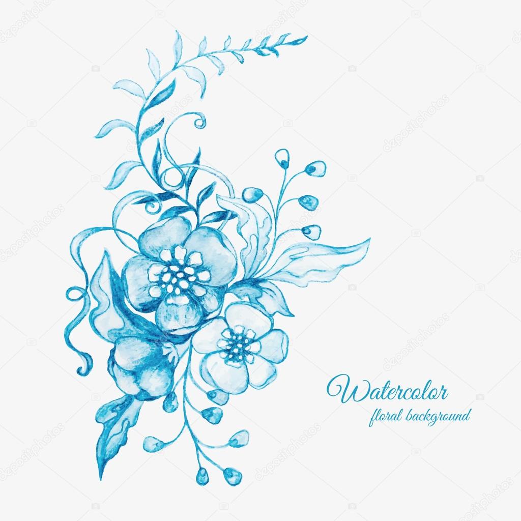 Watercolor floral background. Can be used as greeting card or in
