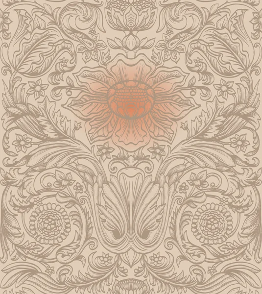 Vintage brown seamless pattern baroque — Stock Vector