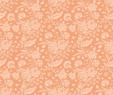 pastel seamless modeli ile eski bir çiçek buketi karanfil ve krizantem