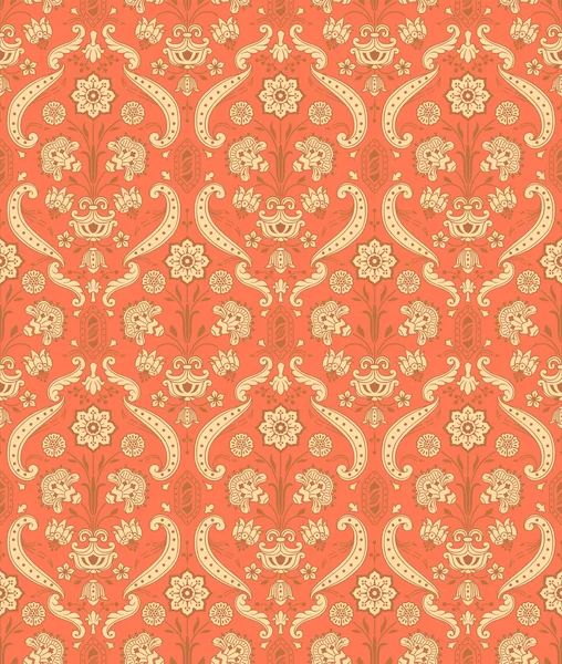 Seamless ornamental vintage pattern with stylized flowers. — Stock Vector