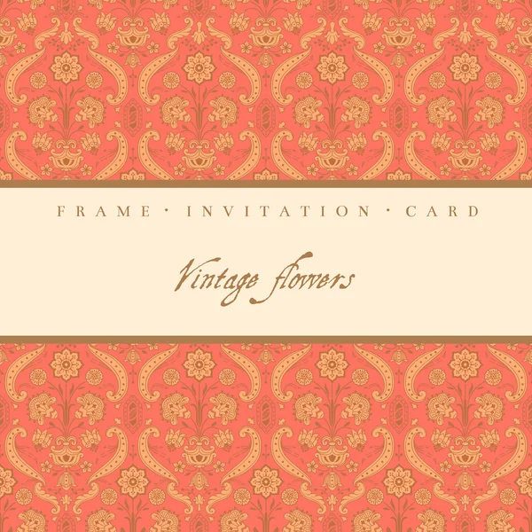 Carte décorative vintage avec fleurs stylisées . — Image vectorielle