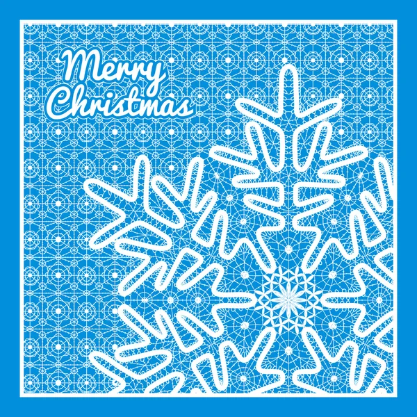 Beautiful vector Christmas card with vintage lace snowflake style handmade lace. — Stock Vector