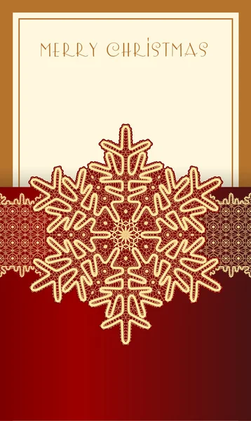 Красивая рождественская открытка с кружевной винтажной снежинкой . Стоковая Иллюстрация