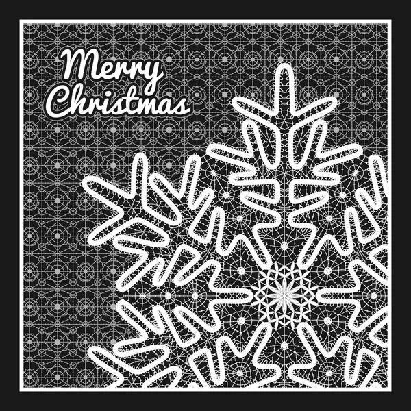 Belle carte de Noël vectorielle avec dentelle vintage style flocon de neige dentelle faite main . Vecteur En Vente