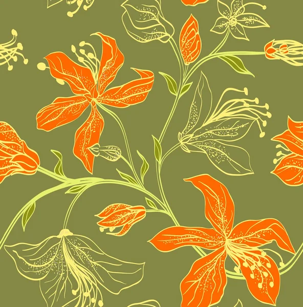 Vecteur floral motif sans couture — Image vectorielle