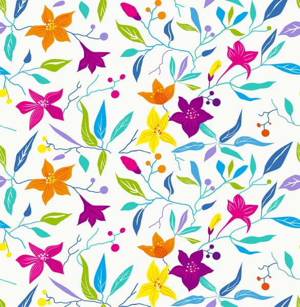 Colorful seamless vector floral pattern. — Stock Vector