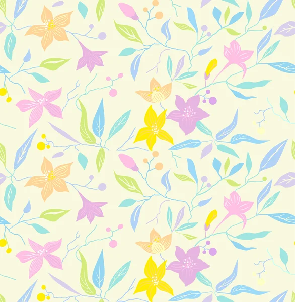 Nahtloses Pastell-Blumenmuster — Stockvektor