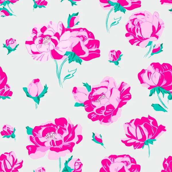 Motif floral sans couture fleurs anémones — Image vectorielle
