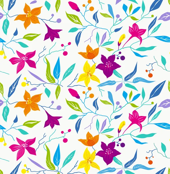 Patrón floral vector inconsútil colorido . Vectores de stock libres de derechos