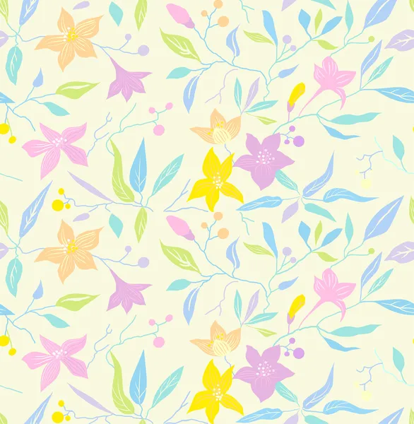 Patrón de flores pastel sin costuras Ilustración de stock