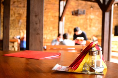 Restoran tuzluk bir menü ile