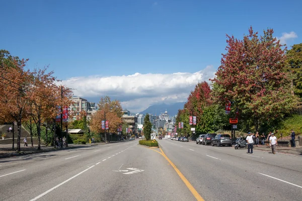Vancouver Canadá Septiembre 2021 Vista Cambie Street Vacía Durante Mitin — Foto de Stock