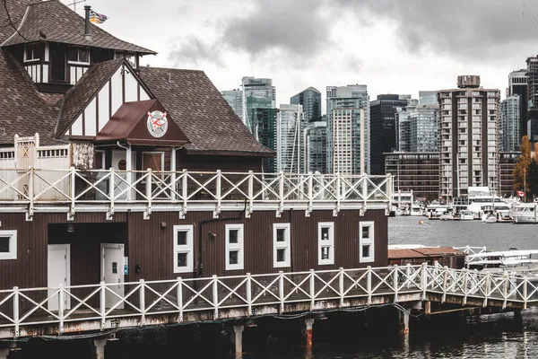 Vancouver Canada November 2021 View Vancouver Rowing Club Building Rainy — Stock Photo, Image