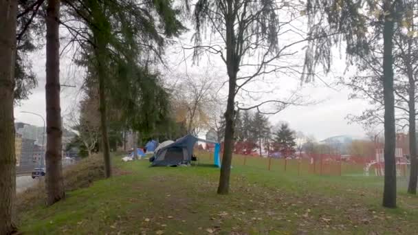 Vancouver Kanada Listopadu 2021 Pohled Krabí Park Centru Vancouveru Plný — Stock video