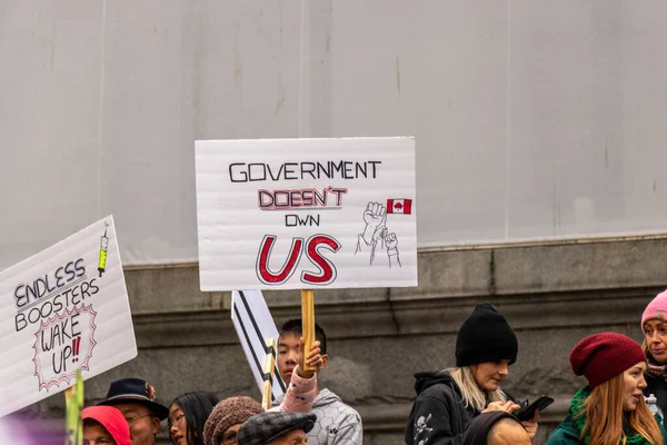 Vancouver Kanada Listopad 2021 Pohled Znamení Zdarma Zdravé Quarrantine Nemocné — Stock fotografie