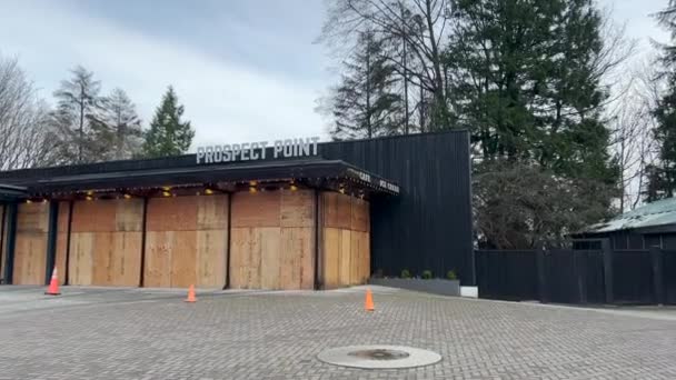 Ванкувер Канада Декабря 2021 Года Кафе Ресторан Prospect Point Закрыли — стоковое видео