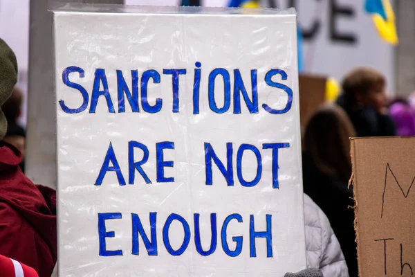Vancouver Canada Februari 2022 Weergave Van Teken Sancties Zijn Niet — Stockfoto