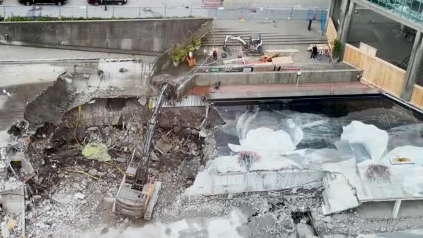 Vancouver Kanada Nisan 2022 1515 Alberni Caddesi Ndeki Bina Yıkımı — Stok video