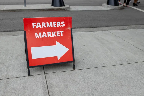 Vue Enseigne Farmers Market Qui Lieu Tous Les Mercredis Juin — Photo