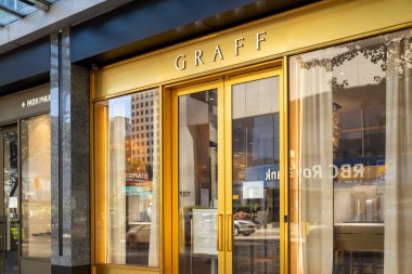Vancouver, Kanada - 25 Eylül 2022: Wesr Georgia Caddesi 'ndeki Graff Store' un girişi