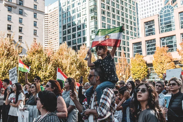 Vancouver Canada September 2022 Huge Rally Support Iranian Protests Front — Stock Photo, Image