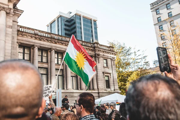 Vancouver Canada September 2022 Grote Demonstratie Ter Ondersteuning Van Iraanse — Stockfoto