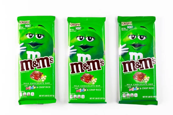 May 2021 New York Mms Mint Chocolate Bars Crisp Rice — Stock Photo, Image