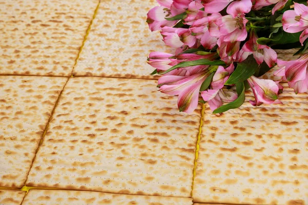 Хліб Єврейської Маци Дерев Яному Сільському Тлі Фестиваль — стокове фото