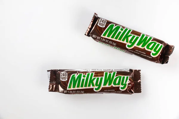 Maio 2021 Nova Iorque Eua Láctea Barras Chocolate Com Nougat — Fotografia de Stock