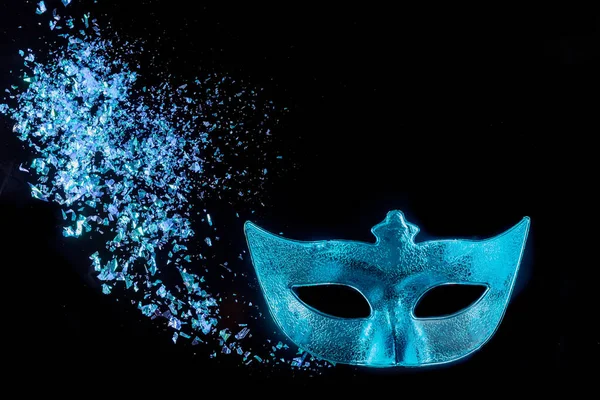Judisk Semester Tradition Karneval Blå Mask För Att Fira Purim — Stockfoto