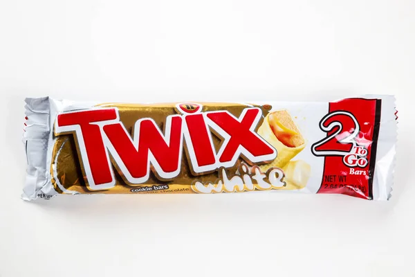 Maio 2021 Nova Iorque Eua Twix Barras Biscoito Chocolate Branco — Fotografia de Stock