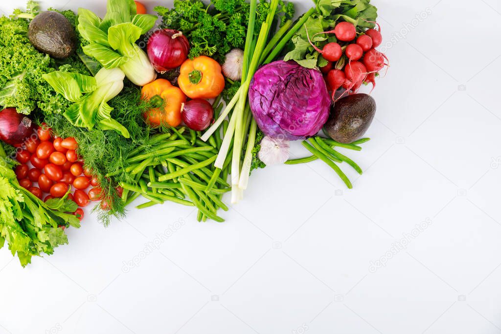 Healthy fresh ingredient for making fresh vegetable salad.