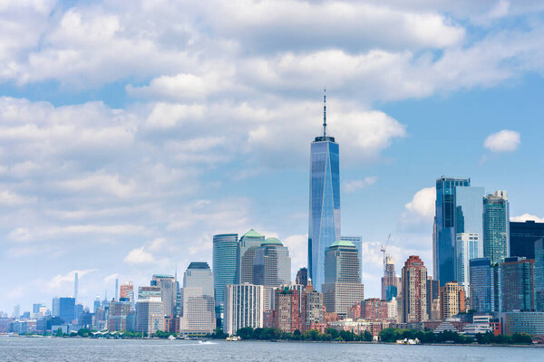 Panorama of Manhattan skyline from Hudson River .NYC USA.