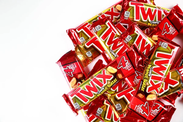 Maio 2021 Nova Iorque Biscoitos Twix Revestidos Com Chocolate Leite — Fotografia de Stock
