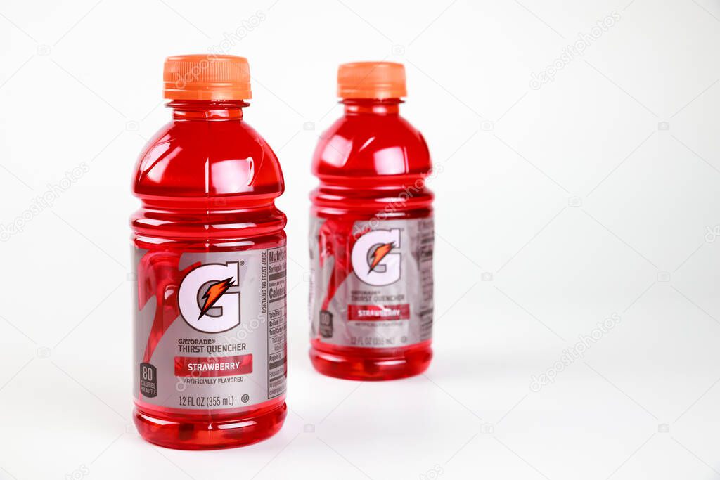 January 8, 2022. New York, USA. For staying hydrated, you can take a Gatorade sports drink in a bottle with electrolytes.