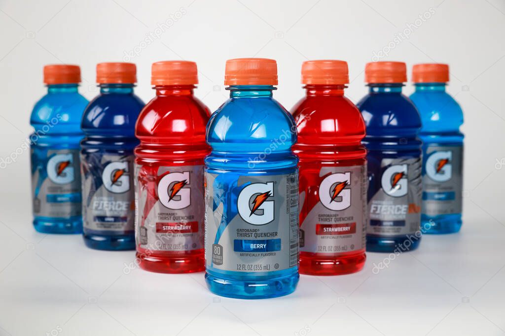 January 8, 2022. New York, USA. A cool sports drink formulated with electrolytes, Gatorade hydrates