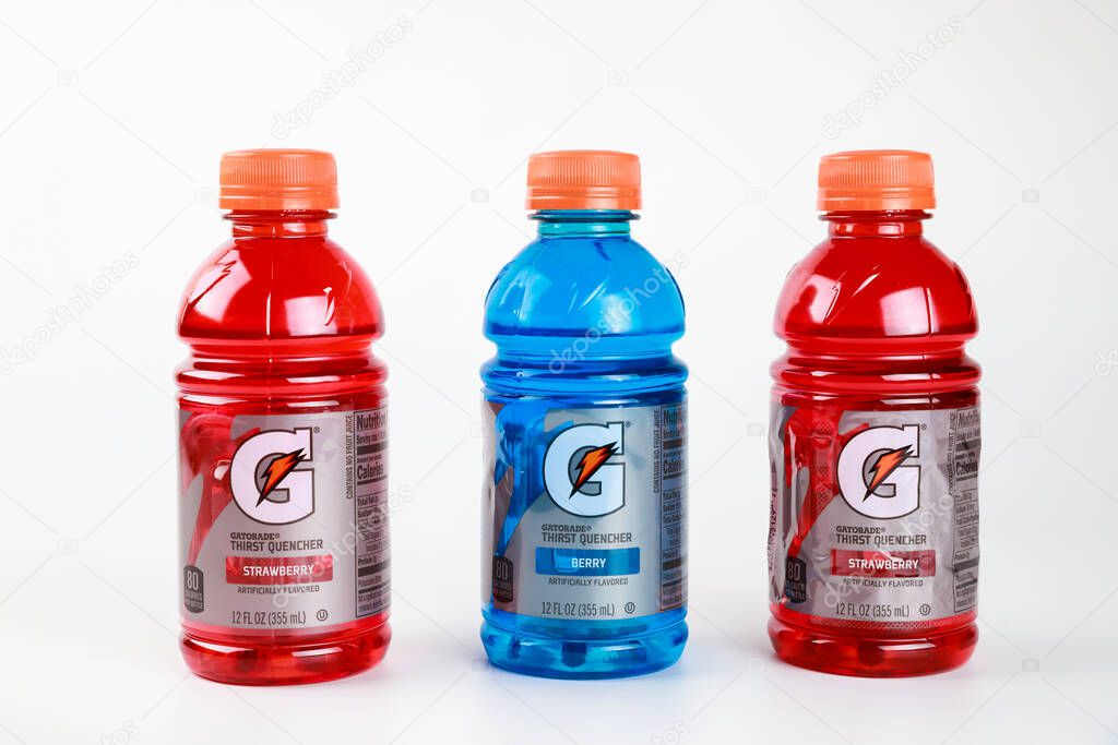 January 8, 2022. New York, USA. For staying hydrated, Gatorade sports drink contains electrolytes.