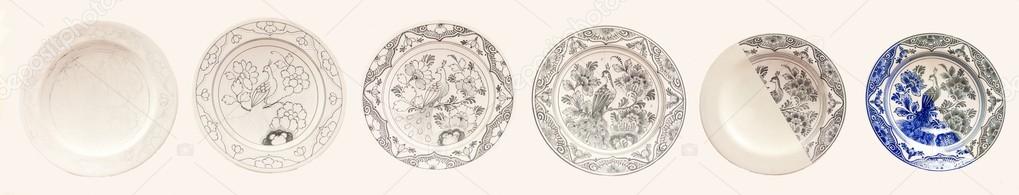 Traditional Delft blue plates — Stock Image Traditional Delft blue plates Royalty Free Stock Images