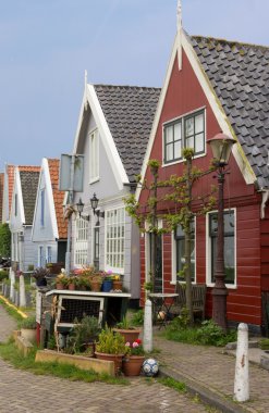 geleneksel Hollanda fishermans evleri