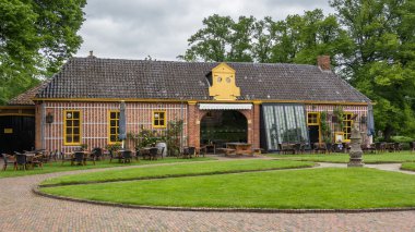 Teahouse near castle the  Fraylemaborg in the Netherlands clipart