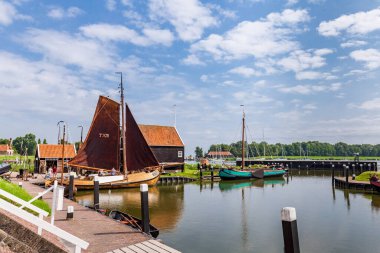 Enkhuizen 'deki Zuiderzee Müzesi Sahnesi Hollanda