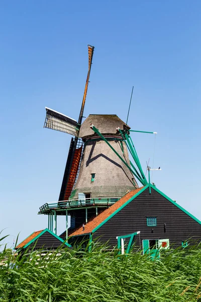 Molino de viento Zaanse Schans pueblo Países Bajos — Foto de Stock