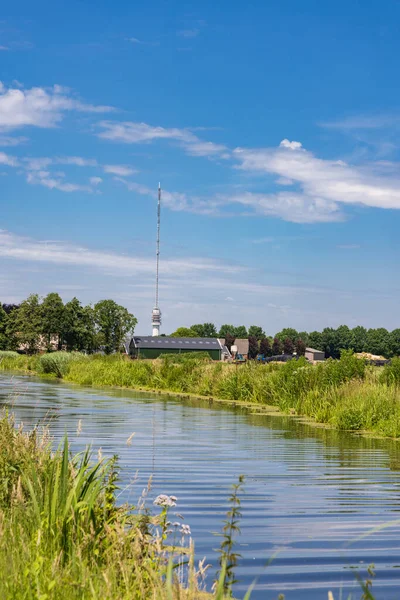 Paisaje Con Beilervaart Torre Transmisión Smilde Fondopaíses Bajos —  Fotos de Stock