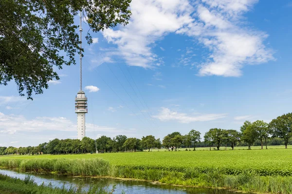 Landscape Beilervaart Transmission Tower Smilde Backgroundthe Netherlands — Stock Photo, Image