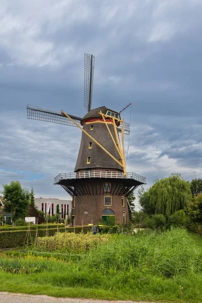 Arkel Yel Değirmeni Hollanda Nın Güneyindeki Molenlanden Küçük Bir Köy — Stok fotoğraf