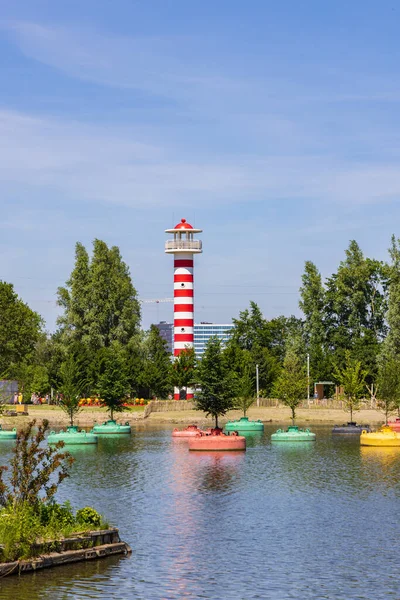 Almere Netherlanda June Colorful Lighthouse Floating Trees Floriade Expo 2022 — Stockfoto