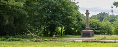 Amerongen, Hollanda - 10 Temmuz 2022: Hollanda 'daki Amerongse Berg ormanında Lady Athlone' nin Sütunları