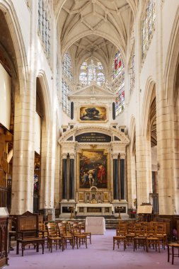 Interior of church in medieval old town in Troyes Grand Est region of northeastern France