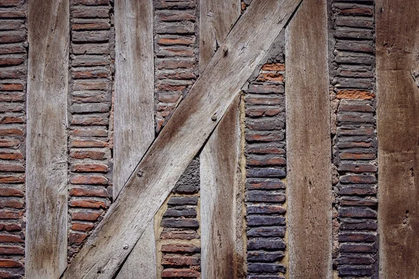 Half Timbered House Background Brown Pattern Wood Plaster — Stockfoto