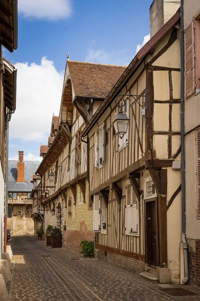 Street View Medieval Old Town Troyes Grand Est Region Northeastern — Stockfoto